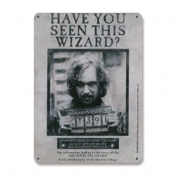 Plaque métal HARRY POTTER Avis de Recherche Sirius Black