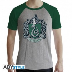 T-shirt HARRY POTTER Serpentard homme MC gris & vert - premium