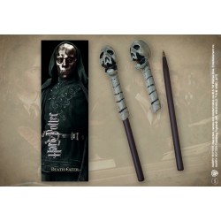 Stylo baguette et marque page HARRY POTTER - Mangemort crâne